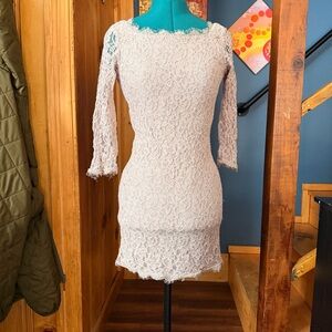 Diane Von Furstenberg Lace Dress in Cream